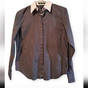 Ralph Lauren Black and White Striped Dress Shirt
